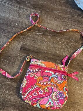 Vera Bradley Pink and Orange Paisley Quilted Crossbody